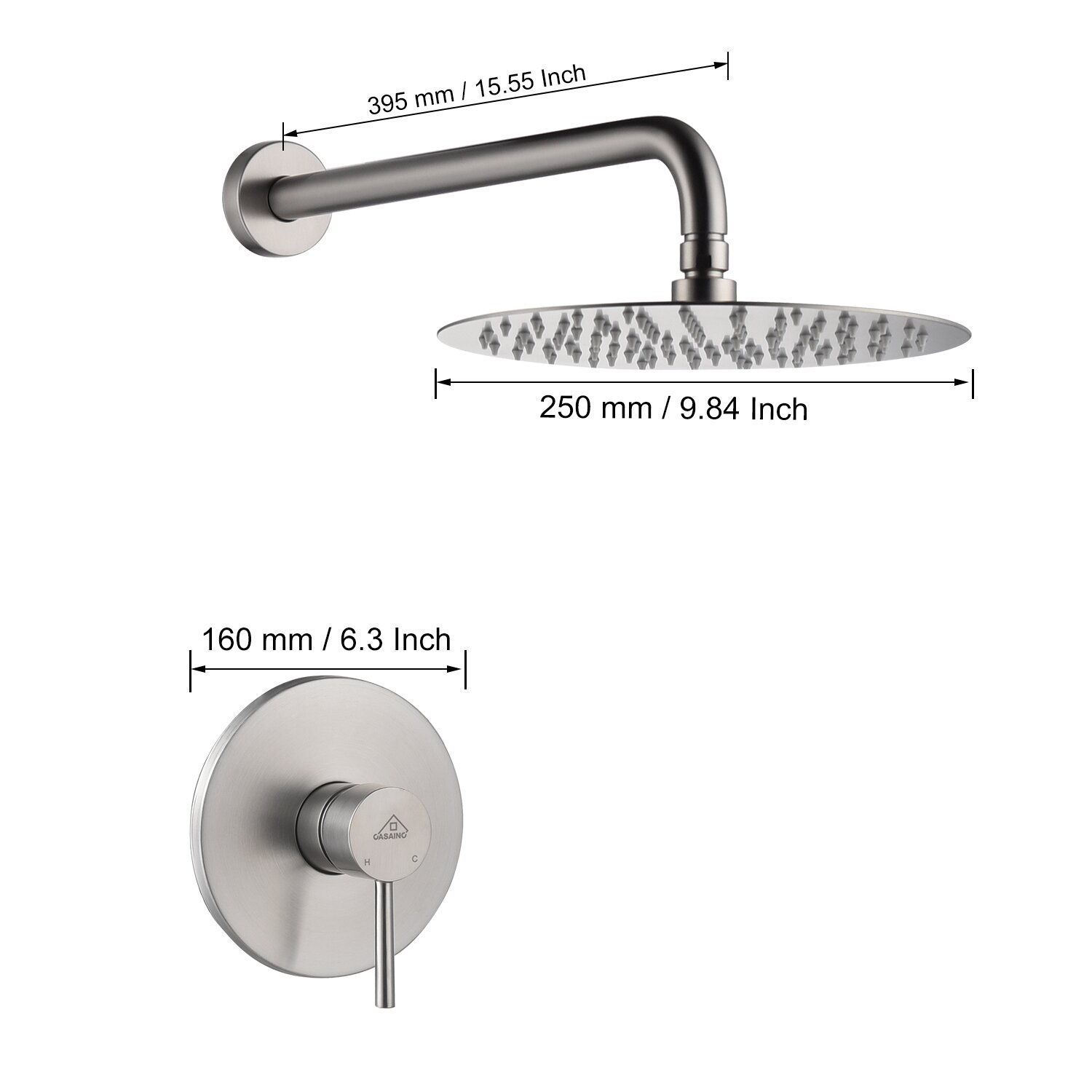 Aquacubic Wall Mount Rainfall Pressure Balanced Tub And Shower System