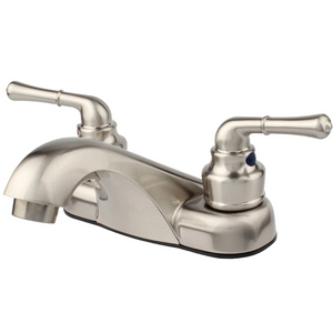 Modern Chrome Low Arc Centerset 2 handle Bathroom Basin Faucet