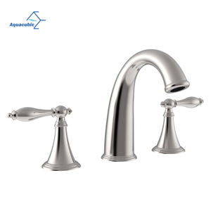 Hot Selling UPC Bathroom Brass Widespread 2 Handles Chrome Bathroom Faucet