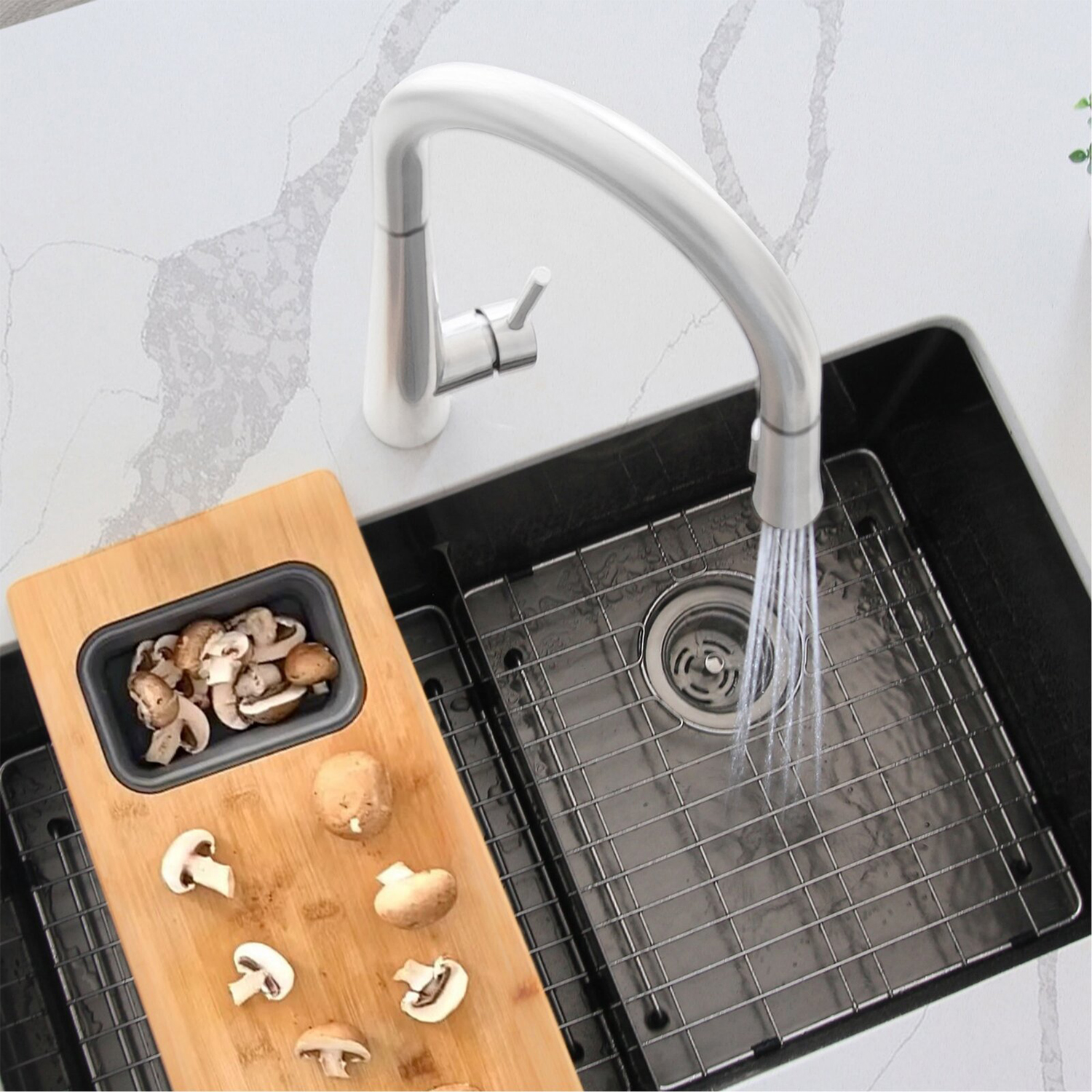 Manufacturer cUPC Lead Free Brass nsf 61-9 Single Handle Water Mixer Tap Pull Down Chrome Surface Kitchen Faucet