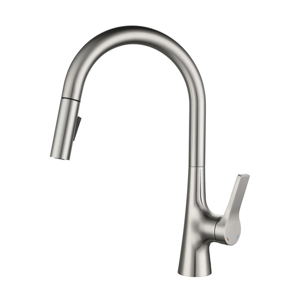 Single Handle Brushed Nickel Pull Down Kitchen Faucet Kitchen Tap