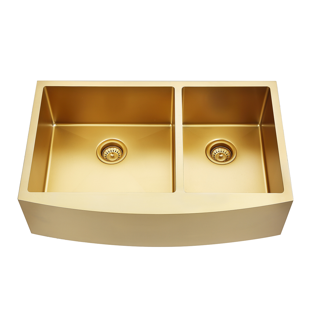 Champagne Gold Stainless Steel Handmade Farmhouse Kitchen Sink with Apron Front