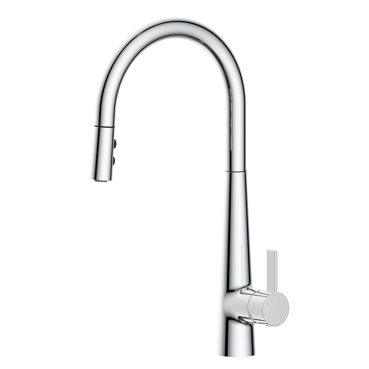 Aquacubic cUPC NSF Sanitary Goose Neck Flexible Kitchen Sink Faucet with Pull Down Sprayer