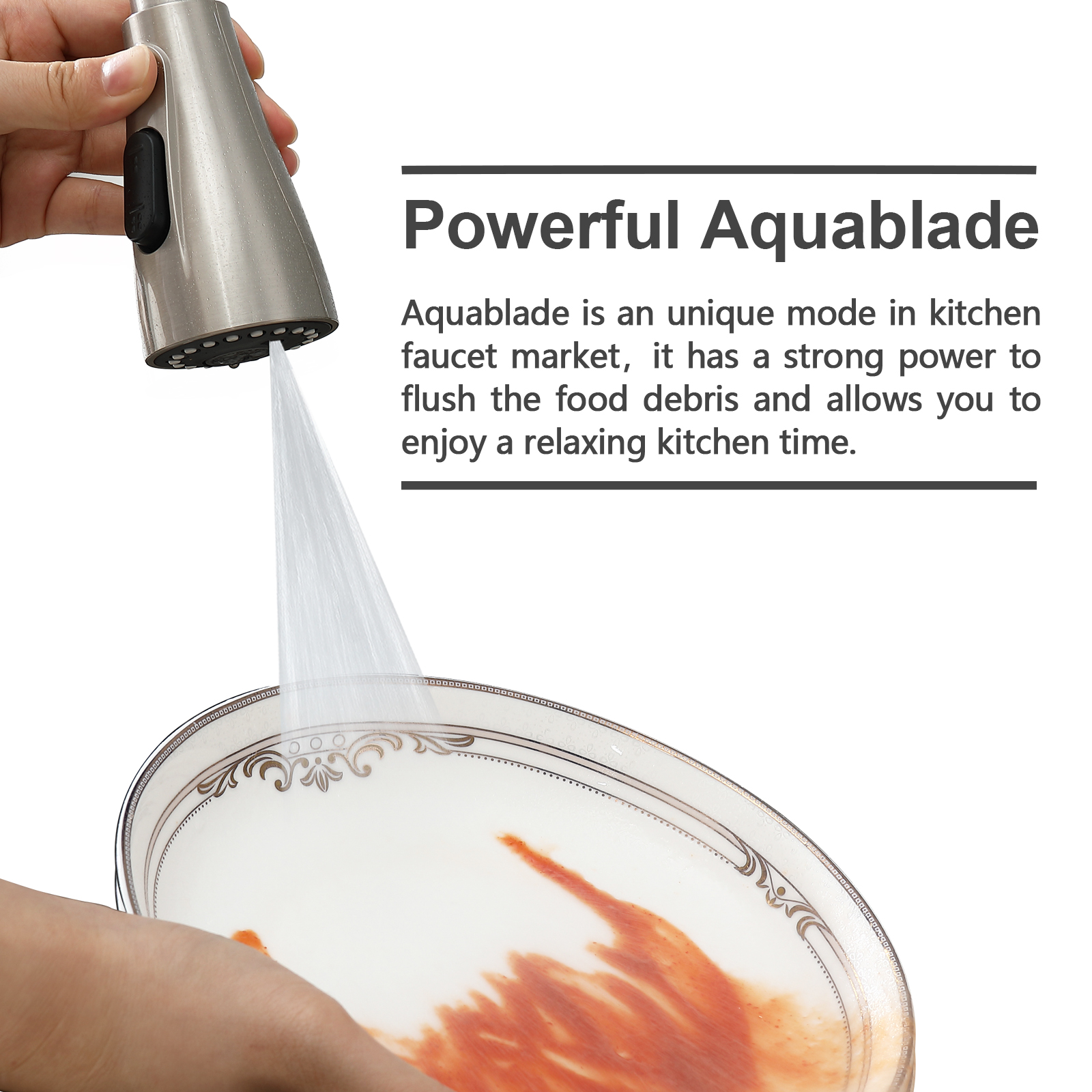 CUPC Certified 304 stainless steel Kitchen Faucets With 3 Modes Pull Down Sprayer