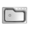 Top-mount Dual Mount Drop In Stainless Steel Rectangular Single Bowl Pressed Drawn Kitchen Sink