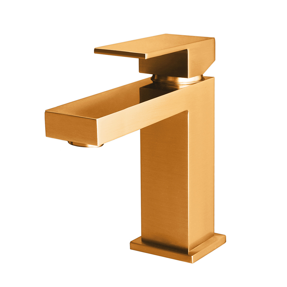 cUPC Brass Single Hole Brushed Gold Bathroom Faucet Washroom Basin Tap