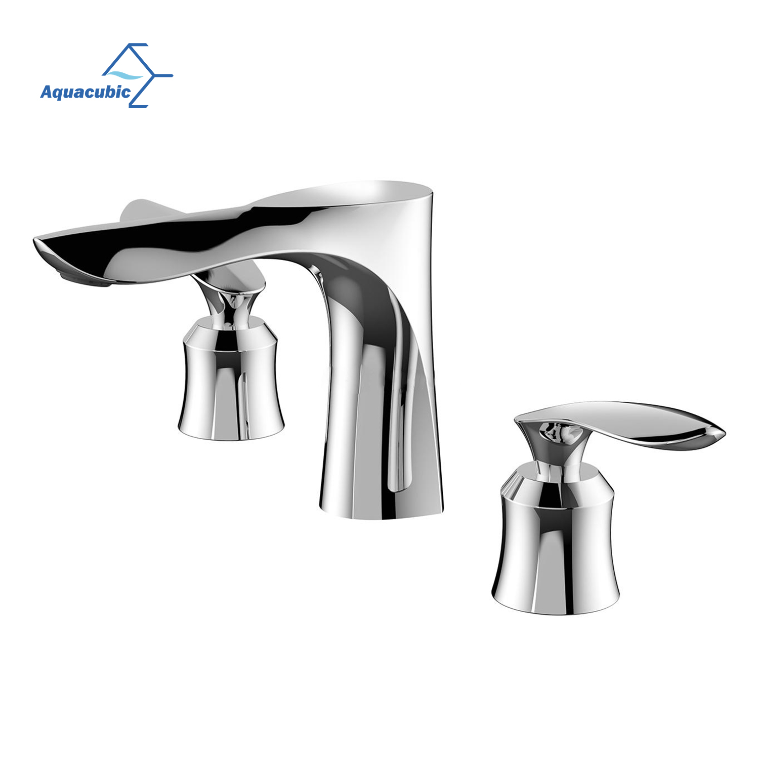 New Style German Single Dual Handles Widespread Black Brass Lavatory Bathroom Sink Faucet