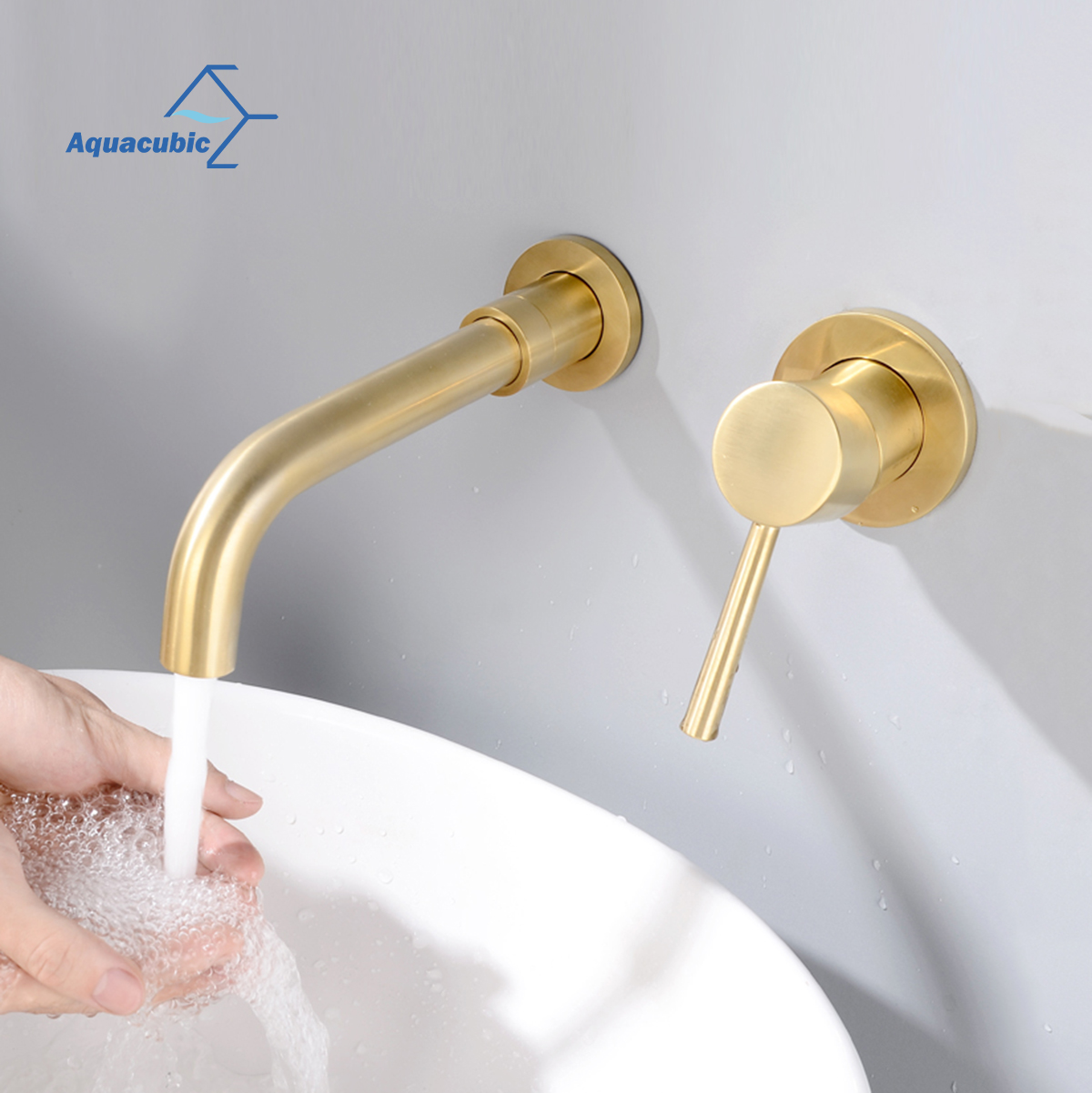 Single Hole Hot and Cold Water Lead-free Wallmount Faucet