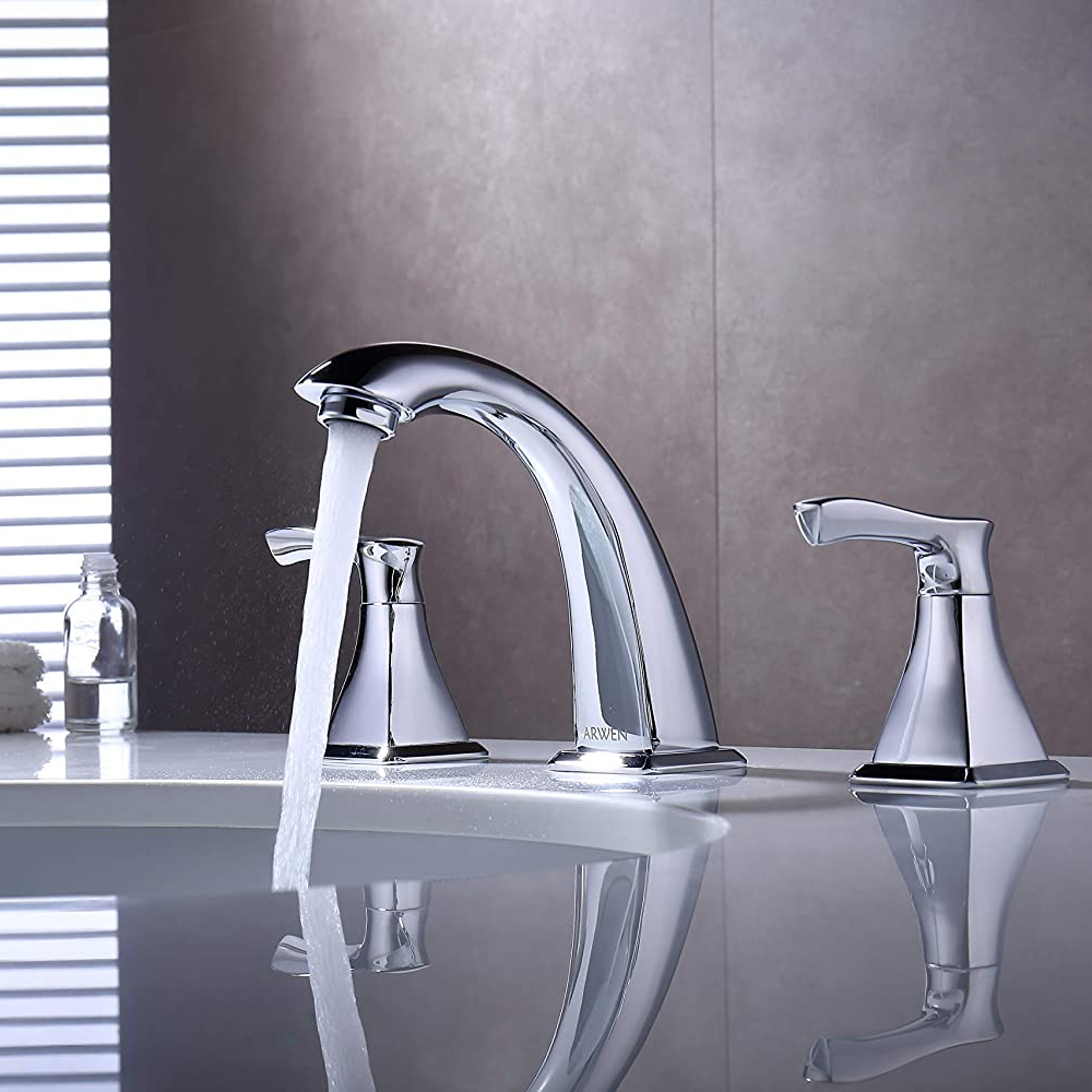 Luxury Faucets Mixers Taps - Basin Sink Faucet Modern - 8 Inch Brass 3 Hole Basin Faucet Bathroom