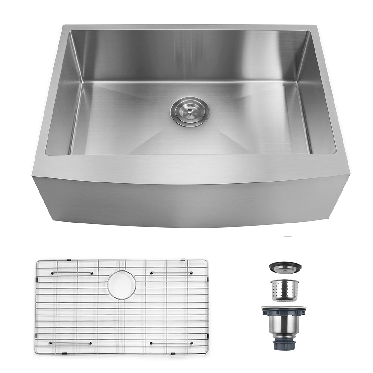 Stainless Steel Handmade Farmhouse Apron Front UPC Deep Kitchen Sink