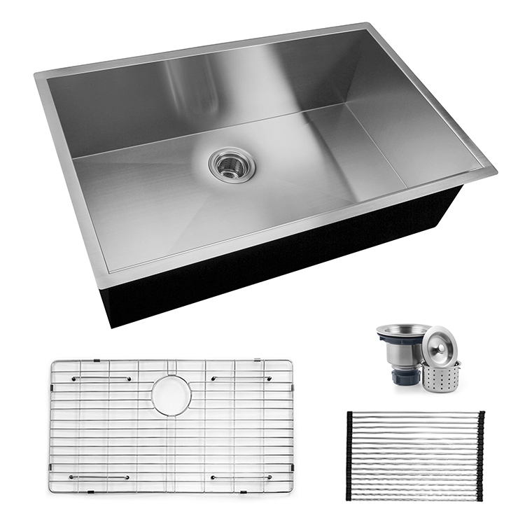 hot sale 18 Gauge 304 Stainless Steel Handmade Undermount Kitchen Sink