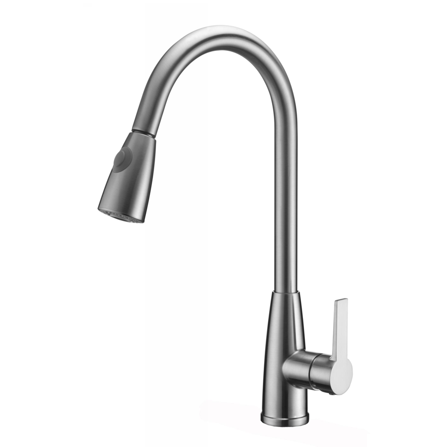 Aquacubic cUPC Lead-free Waterway Single Handle Pull Down Kitchen Faucet with Water Saving Aerator