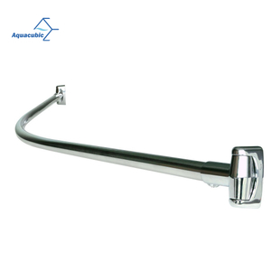 Chrome Shower Curtain Rod 60 inches Tension Curtain Rod with 12 PCS Shower Curtain Hooks