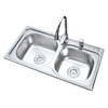 740 x 400 x 180 mm Double Bowl Stainless Steel Pressed / Drawn Kitchen Sink