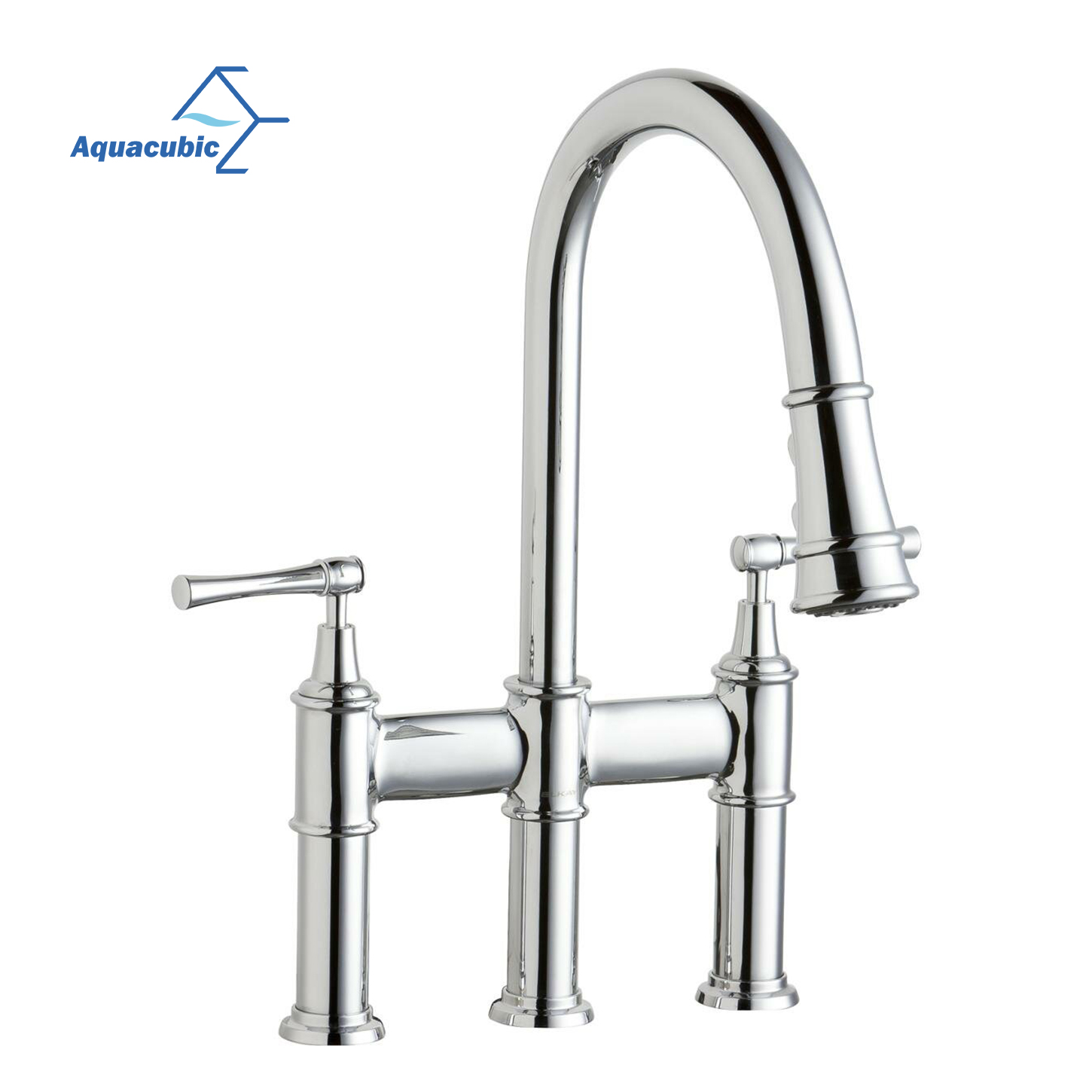 Pull Out Induction Polished Sink Faucet Bridge Faucet