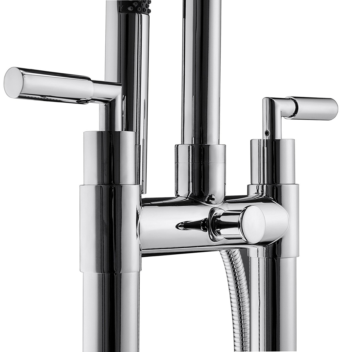Floor Mounted Freestanding Tub Filler Bathtub Filler Faucet with Hand Shower