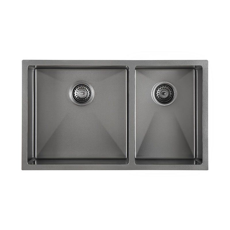 33 Inch 304 Stainless Steel Nano Handmade Undermount Double Bowl Kitchen Sink