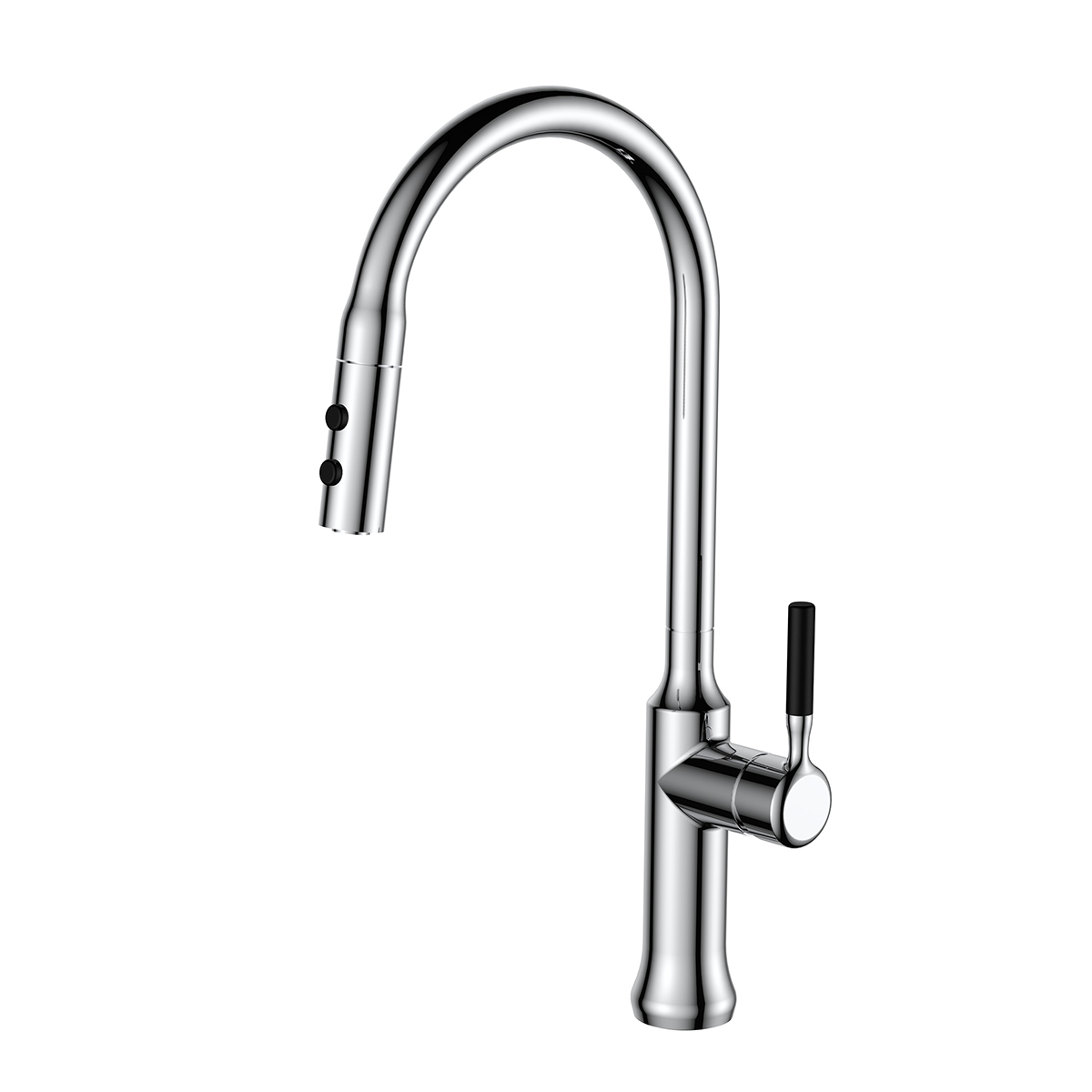 Aquacubic cUPC Luxury Modern sanitary ware long neck flexible hose pull Down spray kitchen sink faucet AF3048-5