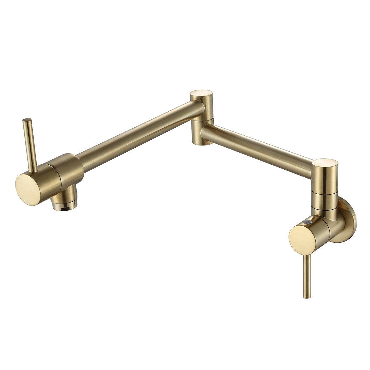 Kitchen Pot Filler Faucet Brushed Golden Wall Mount Folding Faucet with Two Handle