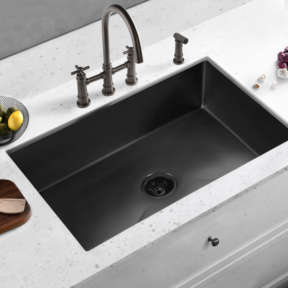 Black Stainless steel Double Bowl Undermount Kitchen Sink