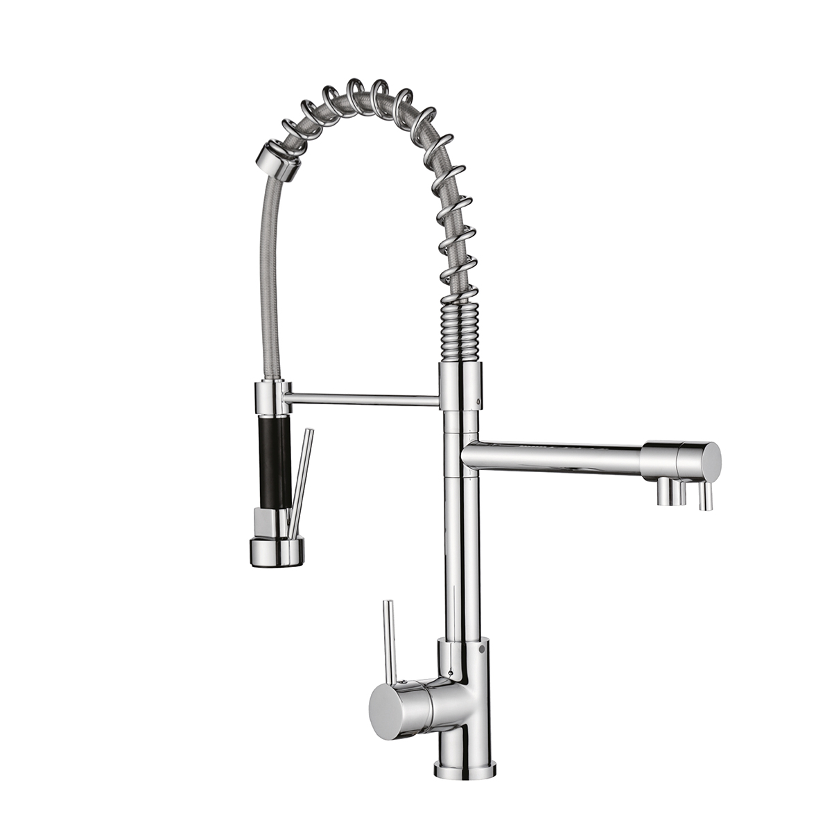 Aquacubic Top Class cUPC Commercial Spring neck Pull Down Kitchen Faucet with Sprayer LED Light
