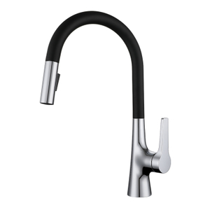 Aquacubic cUPC Certified Elegant White Color Surface Ceramic Cartridge Pull Down Spray Single Hole Deck Mounted Kitchen Faucet
