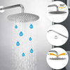 Aquacubic Chrome Double Handle Shower Faucet Set 10" Rain Shower Head with Handheld Shower