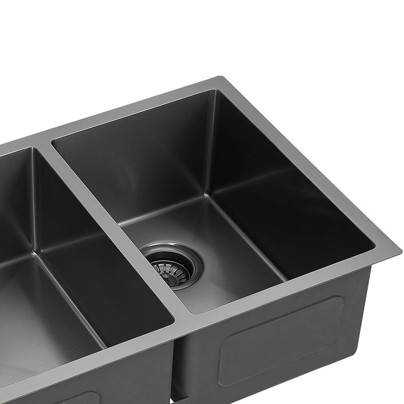 33 Inch 304 Stainless Steel Nano Handmade Undermount Double Bowl Kitchen Sink