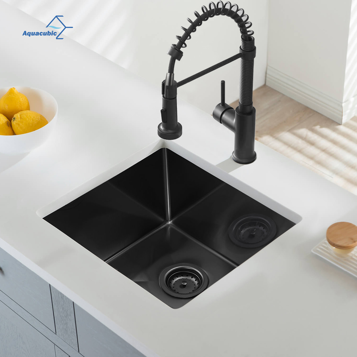 Black Stainless steel Single Bowl Undermount Kitchen Sink