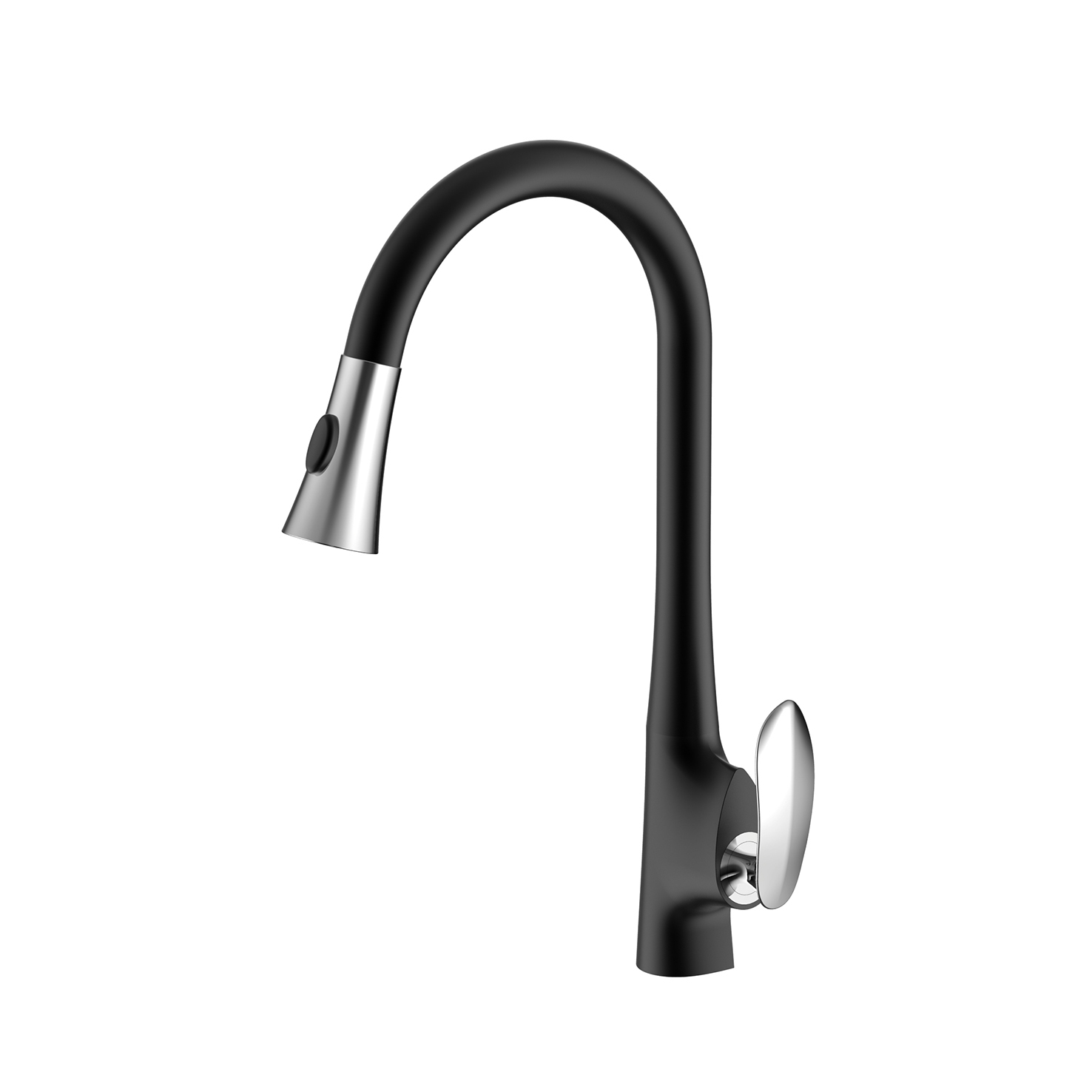 Aquacubic cUPC High quality Matte Black and Chrome Finish Kitchen Faucet with Sprayer
