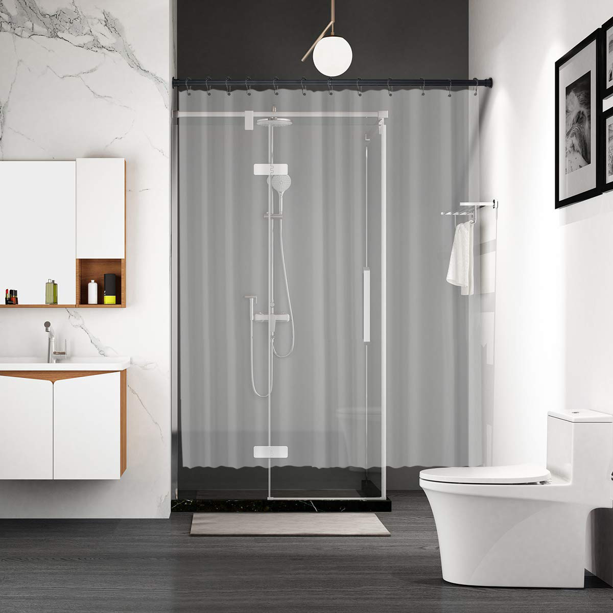 Stainless Steel Shower Curtain Rod 60 Inches for Windows or Doorway