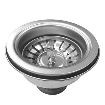Chrome Stainless Steel Kitchen Sink Basket Drain Strainer with Drain Assembly