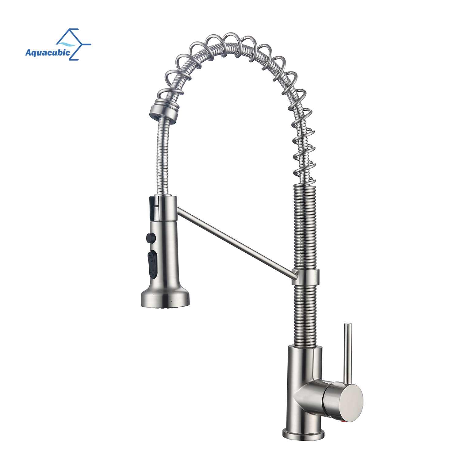 Aquacubic cUPC NSF Modern Low Lead Certified Design Stylish Spring Neck Pull Down Water Kitchen Faucet AF3044-5