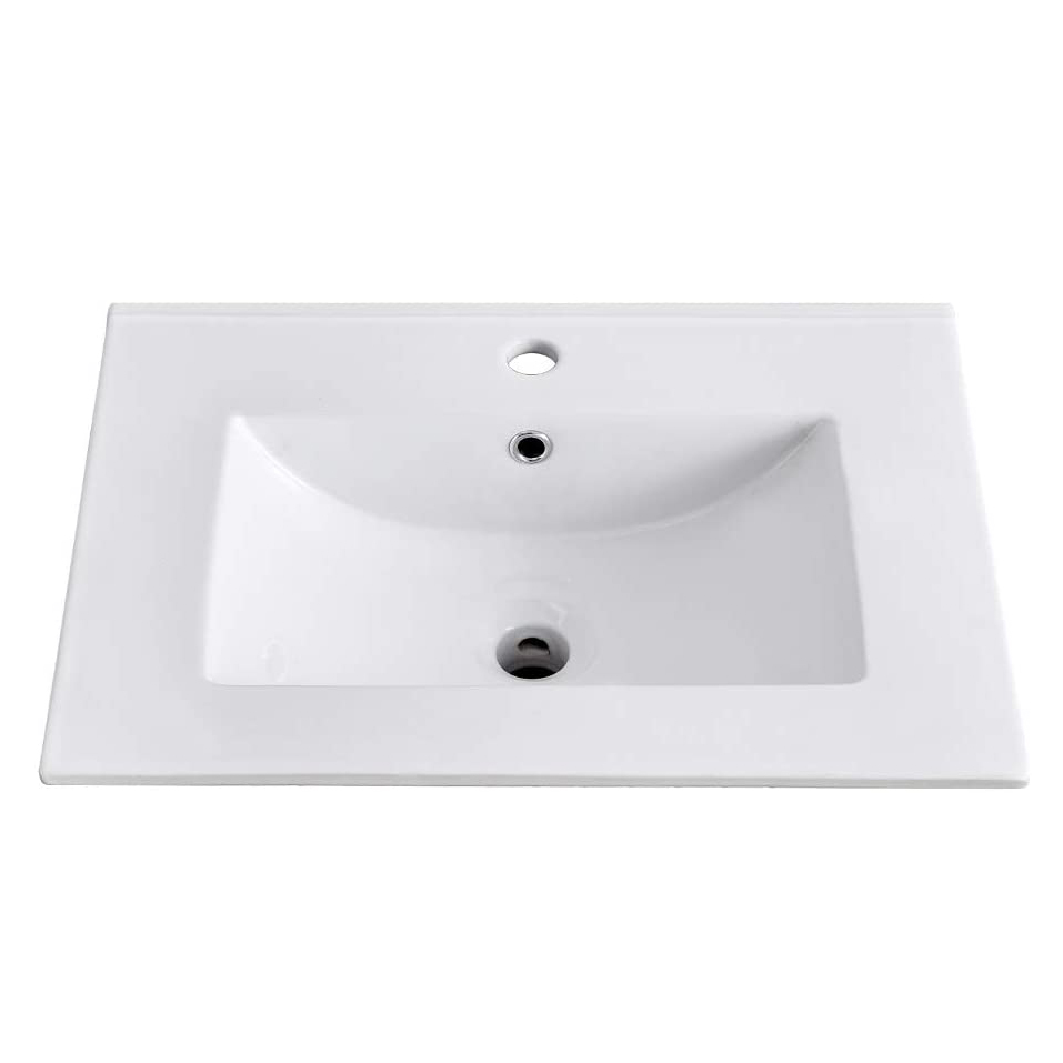 Rectangular Countertop Table Top Bathroom Vanity Cabinet Ceramic Sink