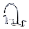 Double-Handle 3 Hole 8 Inch Kitchen Faucet with Soap Dispenser
